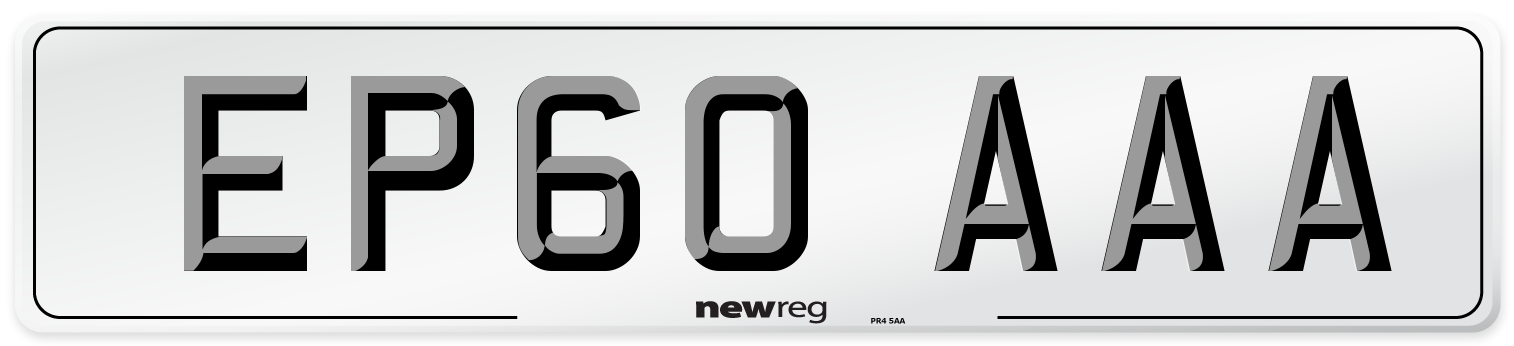 EP60 AAA Number Plate from New Reg